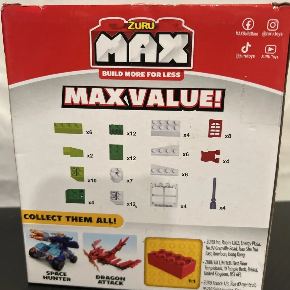 ZURU MAX Knight's Castle 101 Piece Building Set Compatible‎ Major Brands